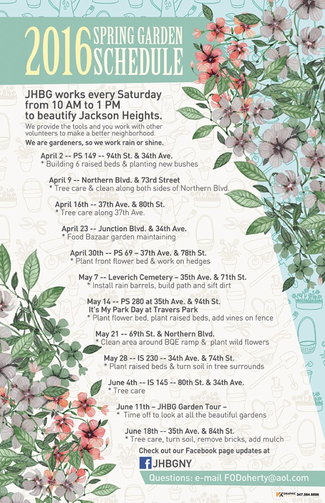 2016 Spring Garden Schedule